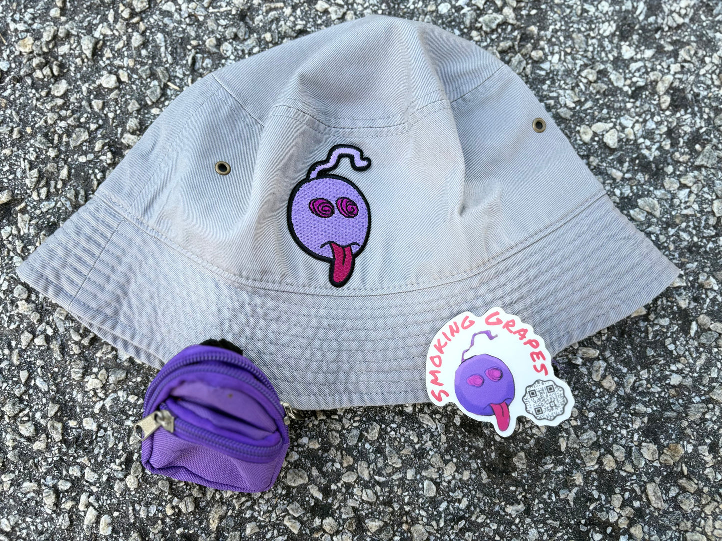 Heather Grey Grapes Bucket Hat